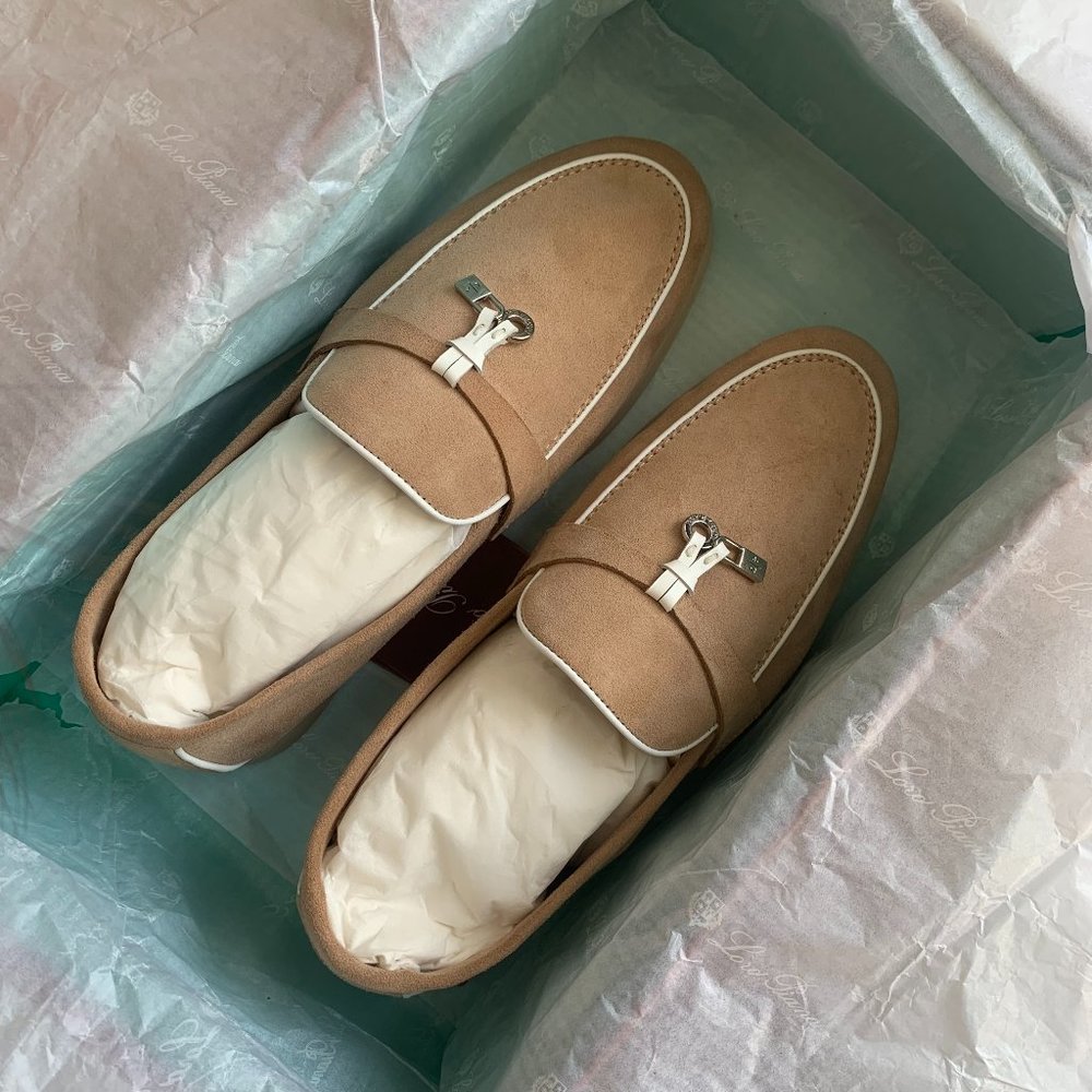 LORO PIANA Summer Charms Walk suede loafers